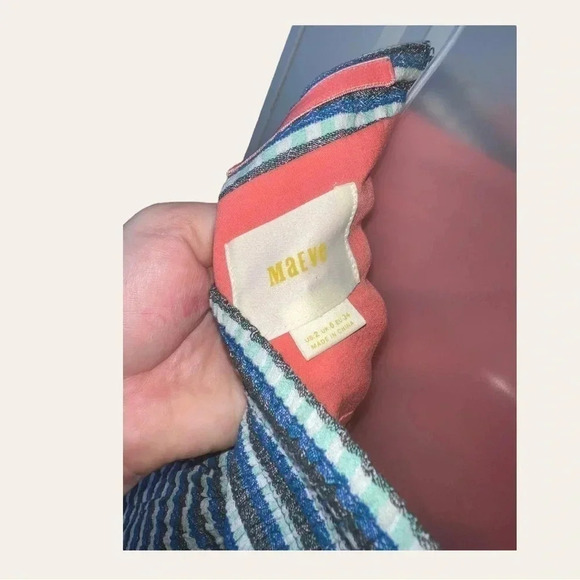 1014. Anthropologie MAEVE WEAVERLY‎ ONE SHOULDER DRESS MIDI LENGTH SIZE 2 - Picture 11 of 11